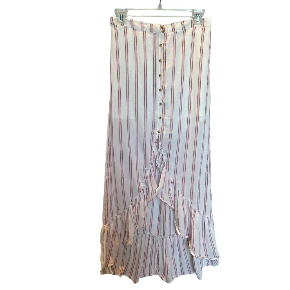 American Eagle Outfitters Skirt Long White/pink Stripe S/P